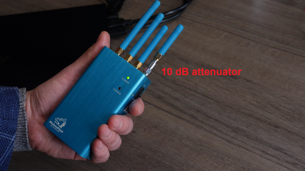 GNSS jammer with attenuator