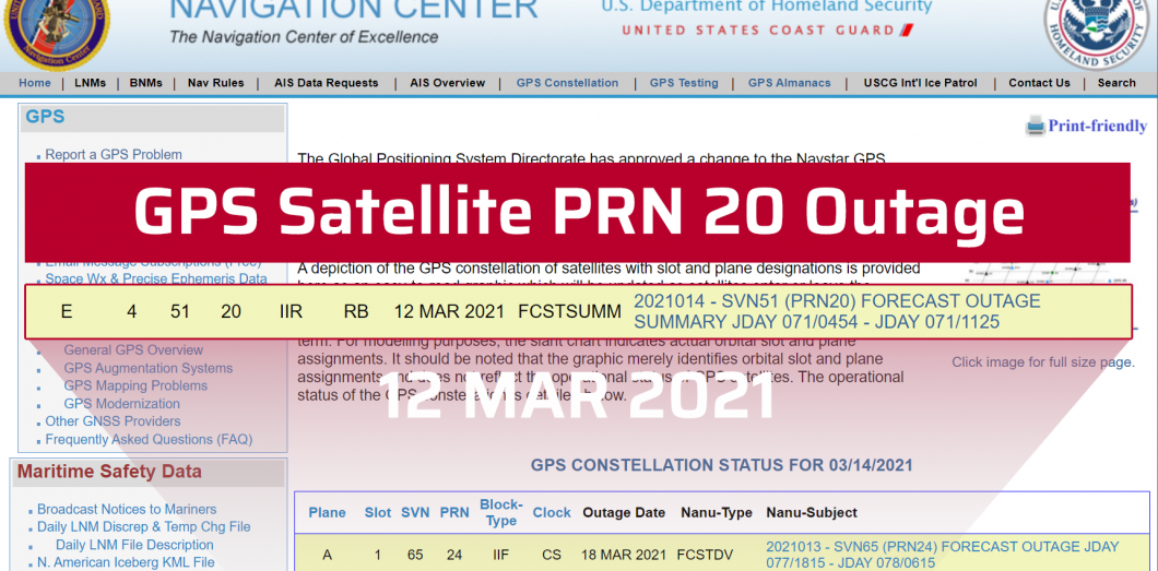 GPS satellite PRN#20 Outage main ico