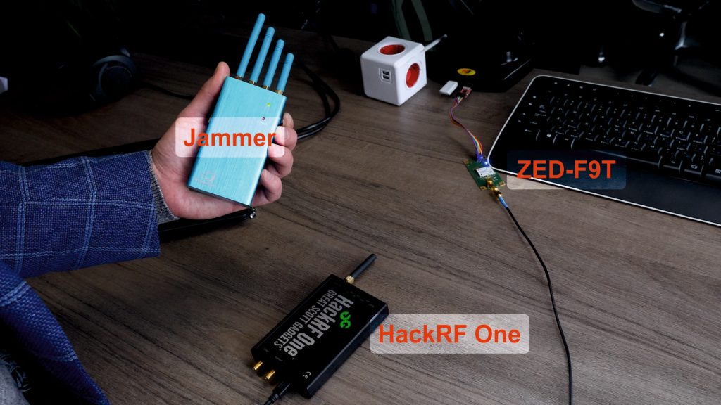 GNSS spoofing test setup